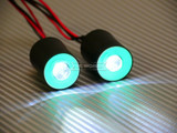 RC LED Head Lights HALO Rings Angel Eye LARGE 22mm GREEN Halo w/ WHITE Center