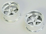 Kawada 1/10 Car Wheels 5 STAR Chrome WIDE SET 32mm (2PCS) #TU36C