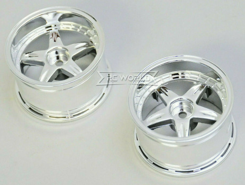 Kawada 1/10 Car Wheels 5 STAR Chrome WIDE SET 32mm (2PCS) #TU36C