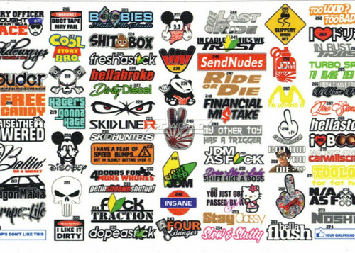 RC 1/10 DRIFT DECALS Logo Sponsors Decals Sticker 2 PCS  #B