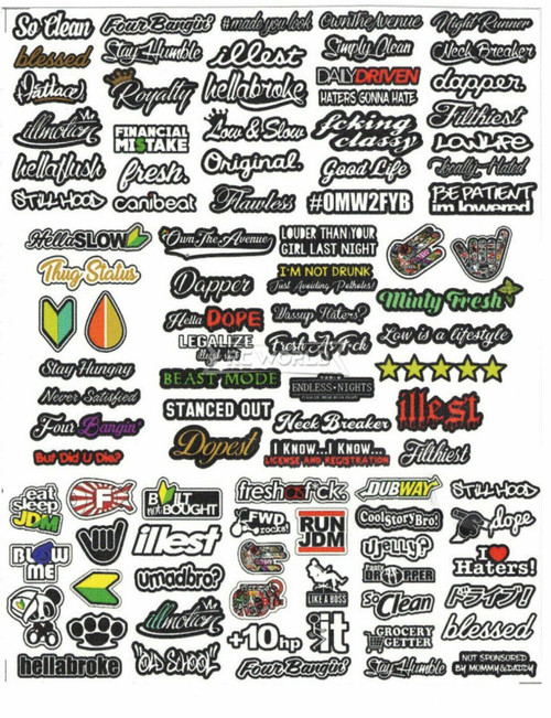 RC 1/10 DRIFT DECALS Logo Sponsors Decals Sticker 2 PCS #A