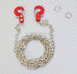 1/10 Scale METAL CHAIN W/ LATCH Hook SILVER Chain 36" Long -RED-