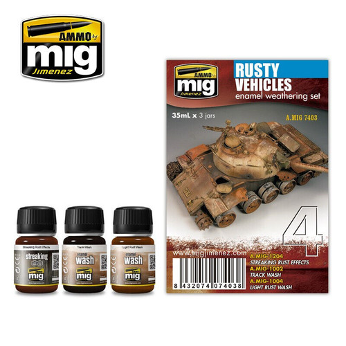 Ammo Mig RUSTY VEHICLES Weathering Set #AMIG7403