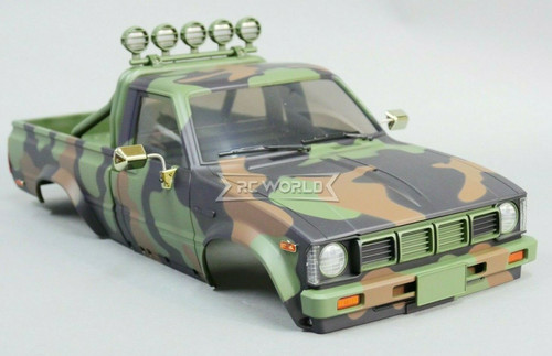 1/10 Toyota Pickup Truck Hard Body Shell CAMO + Accessories