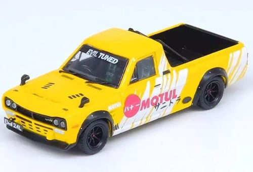 1/64 NISSAN HAKOTORA PICK UP TRUCK "MOTUL" Livery Model Car -YELLOW-