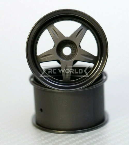 Kawada 1/12 Car Wheels 5 STAR NARROW - BLACK -(2PCS) #TUM27K