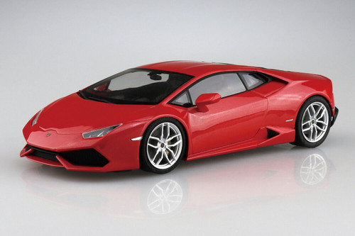 Aoshima 1/24 Lamborghini Huracan 2014 Pre-Painted Body -RED- Plastic Model Kit