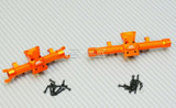 GPM 1/24 Axial SCX24 Metal AXLE HOUSING Front + Rear ORANGE