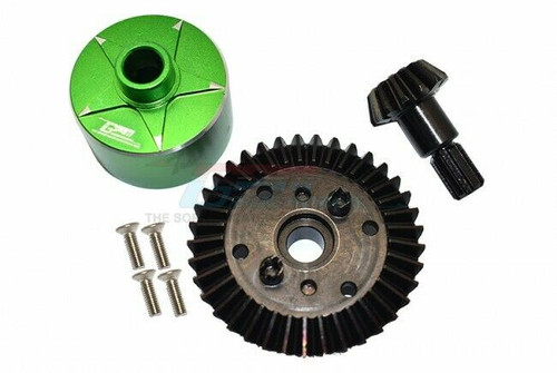 GPM Arrma Granite STEEL Gear 37T & PINION 13T W/ DIFF Case MAG1200S -GREEN-