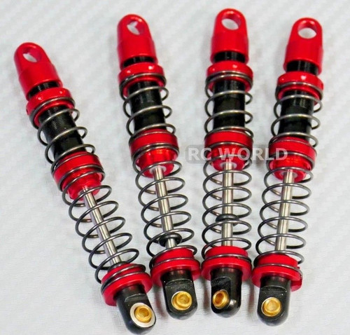 1/10 Truck Metal SUSPENSION SHOCKS Dual Rate 90MM Coil Over RED/BLACK (4 pcs)