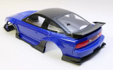 RC 1/10 BODY Shell NISSAN 180SX Wisteria w/ Pop Up Lights *FINISHED* -BLUE-