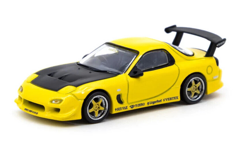 Tarmac 1/64 Vertex MAZDA RX7 FD-3S Diecast Car -YELLOW-