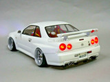 Custom RC 1/10 Drift NISSAN SKYLINE R34 AWD Belt CAR -WHITE- RTR