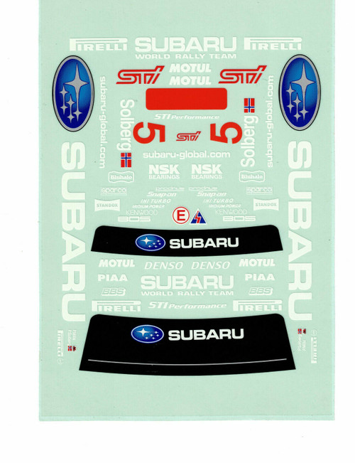 RC 1/10 DECAL Stickers SUBARU Impreza STI Vinyl Sheet 