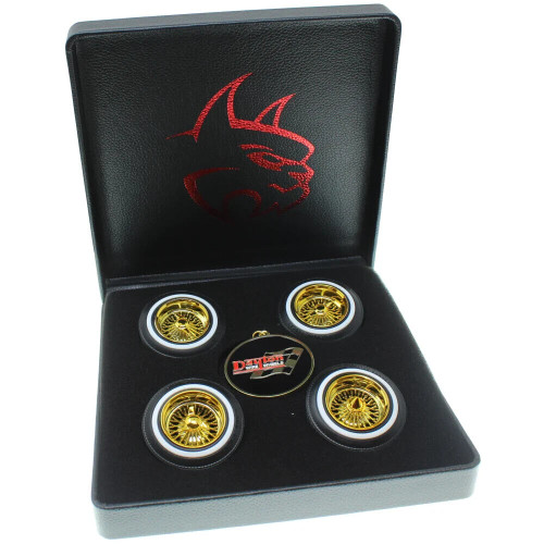 1/10 Low Rider DAYTON WIRE Rims + Tires SET Nut Covers (4PCS) -GOLD CHROME-