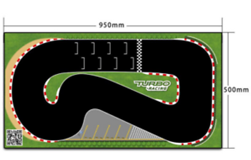 RC 1/76 Micro Car RACE TRACK 37" X 19" Roll Up Track #760101