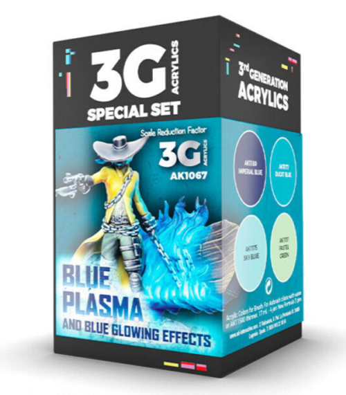 AK Interactive 3G MODEL Paint BLUE PLASMA Glowing Effect Set Acylics AK1067