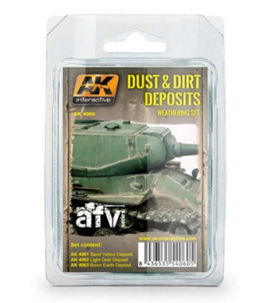 AK Interactive Dust & Dirt Deposits Weathering Set AK4060