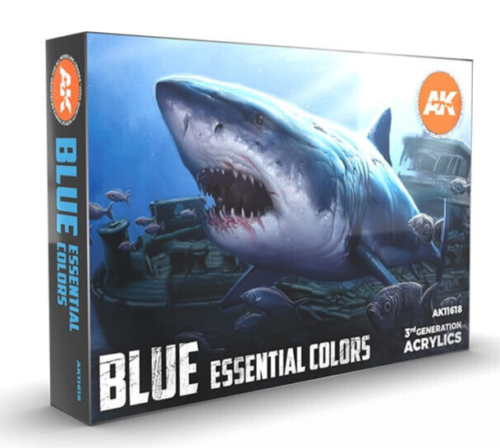 AK Interactive MODEL PAINT 3G Essential Colors BLUE Set Acylics AK-11618