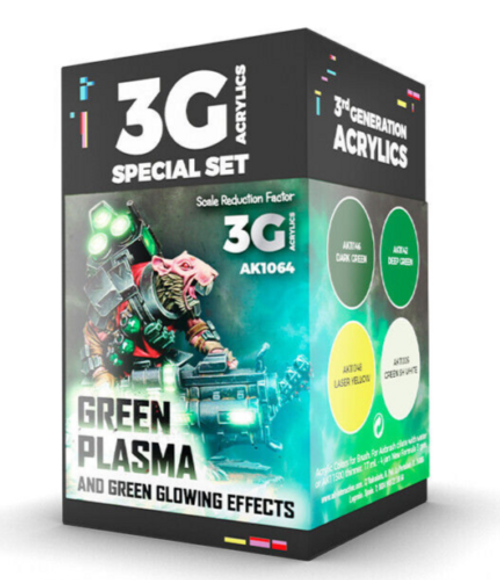 AK Interactive 3G MODEL Paint GREEN PLASMA Glowing Effect Set Acylics AK1064