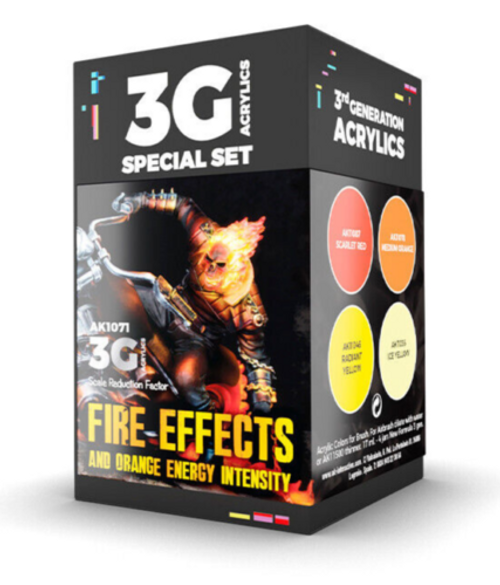 AK Interactive 3G MODEL Paint FIRE EFFECTS Set Acylics AK1071