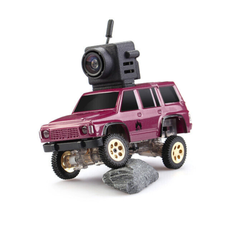 RC 1/64 Micro Rock Crawler TRUCK 4x4 w/ LED + FPV Goggles RTR -RED-